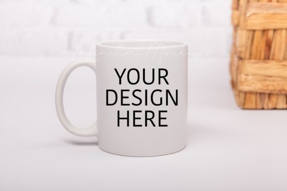 11 Oz White Coffee Mug Mockup Graphics