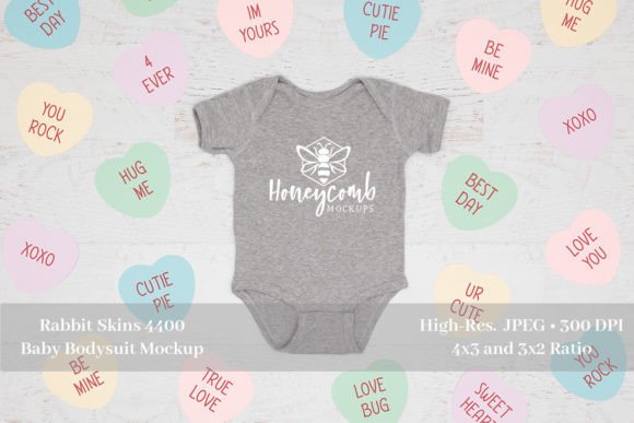 Baby Mockup, Rabbit Skins 4400 Heather