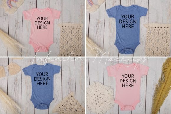 Baby Onesies Mockup Bundle Bella Canvas