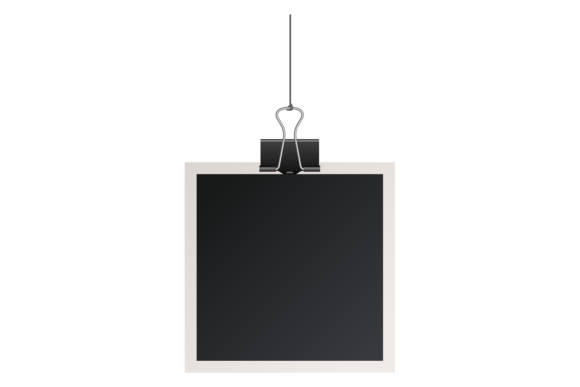 Blank Picture Frame Attach Mockup. Empty