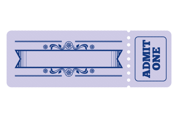 Blank Vintage Ticket Mockup. Retro Show Graphics