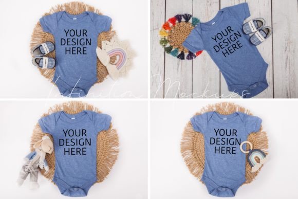 Blue Bella Canvas 100B Mockup Bundle: Graphics for Baby Amp Projects