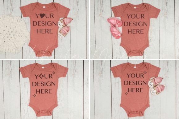 Bodysuit Mockup Bundle Mauve Onesie Mock