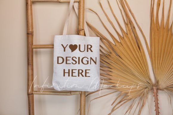 Boho Canvas Tote Bag Mockup Graphics