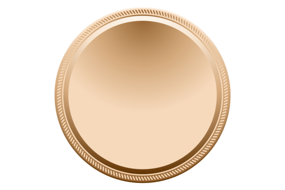 Bronze Medal Blank Mockup. Realistic Met
