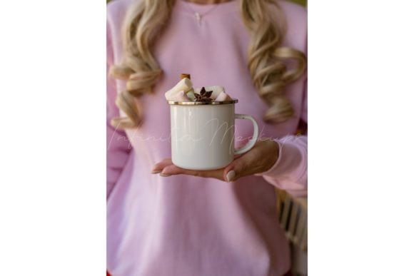 Christmas Enamel Mug Mockup in Hand: Graphics and Mugs Amp