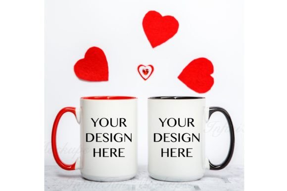Couple Mug Mockup 15oz Valentine's Graphics