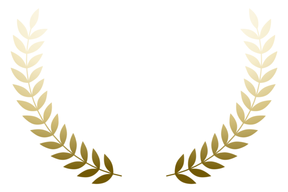 Golden Laurel Wreath Mockup. Victory Hon