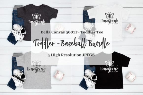 Kids Baseball Mockup Bundle, BC3001T: Graphics & Apparel Mockups