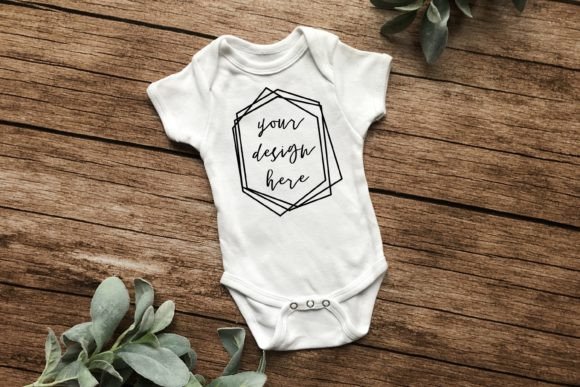 Mockup - Simple Short Baby Onesie Mock