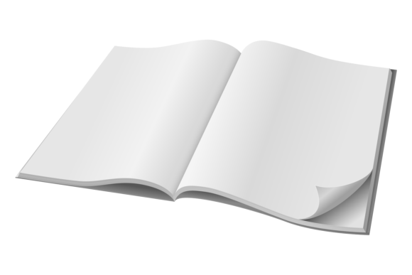 Open Blank Magazine Mockup. White Book P