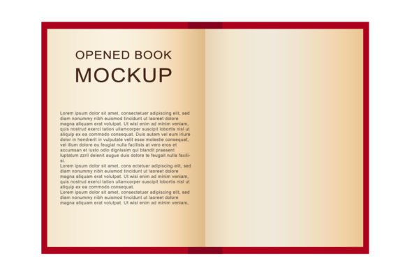 Opened Book Mockup Graphics & Book Amp