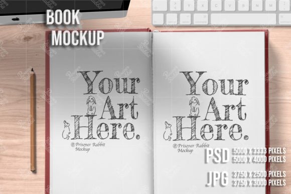 Opened Book Mockup PSD JPG Template