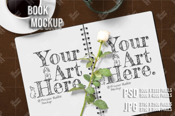 Printable Opened Book Mockup Template
