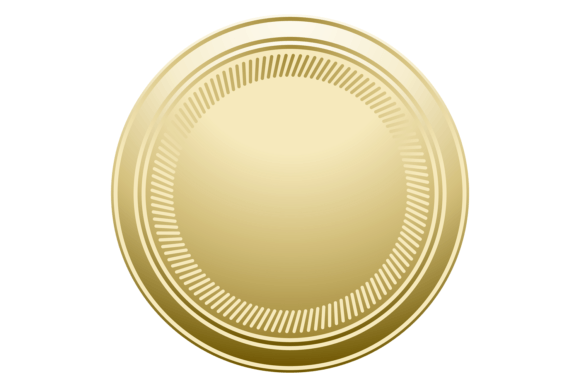 Round Golden Medal Mockup: Graphics for Editorial Excellence