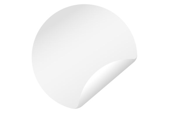 Round Label with Peel Mockup. Blank Whit