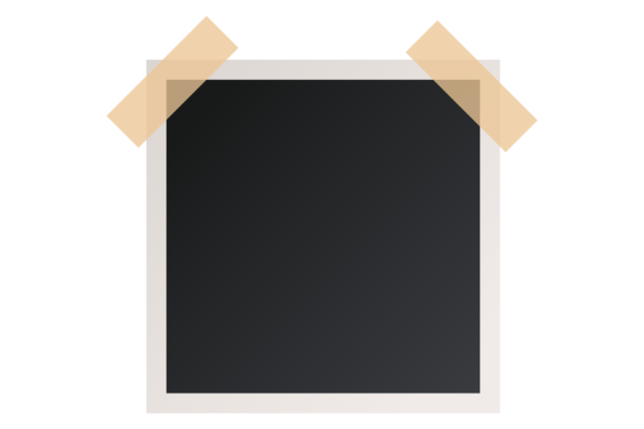 Square Photo Card Mockup. Blank Picture Graphics