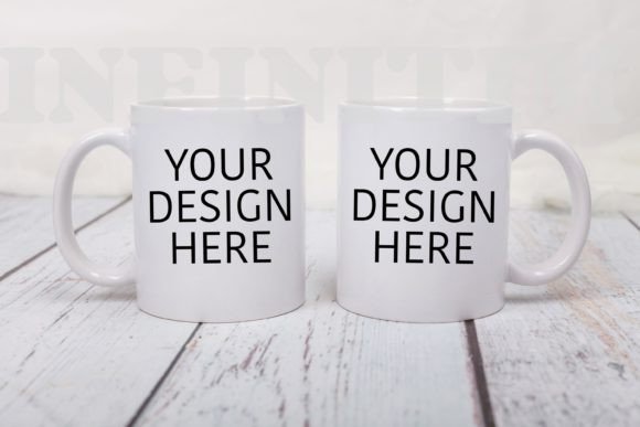 Two Mug Mockup 11 Oz on White Background
