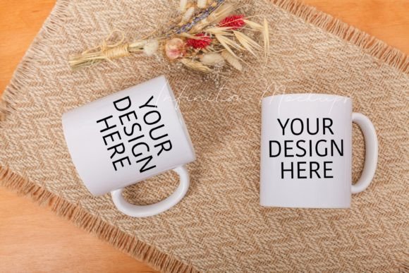 Two Mug Mockup Pair Mug Mock Up 11 Oz Graphics Mugs Amp