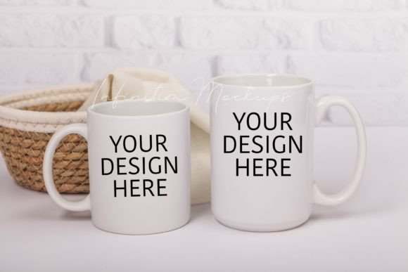 Two Mug Size Mockup 11 Oz and 15 Oz Graphics