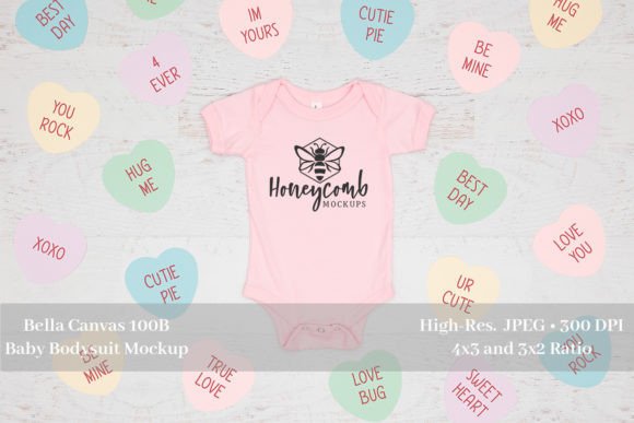 Valentines Baby Mockup Bella Canvas 100B Graphics
