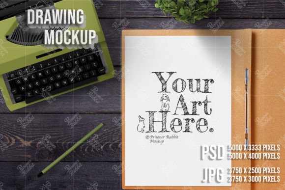 Vertical Drawing Pad Mockup PSD Template for Graphics and Print Materials Mockups
