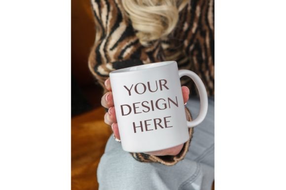 White Mug Mockup Holding in Hand: Graphics & Mugs Amp