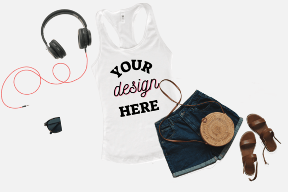 White Next Level 1533 Tank Top Mockup